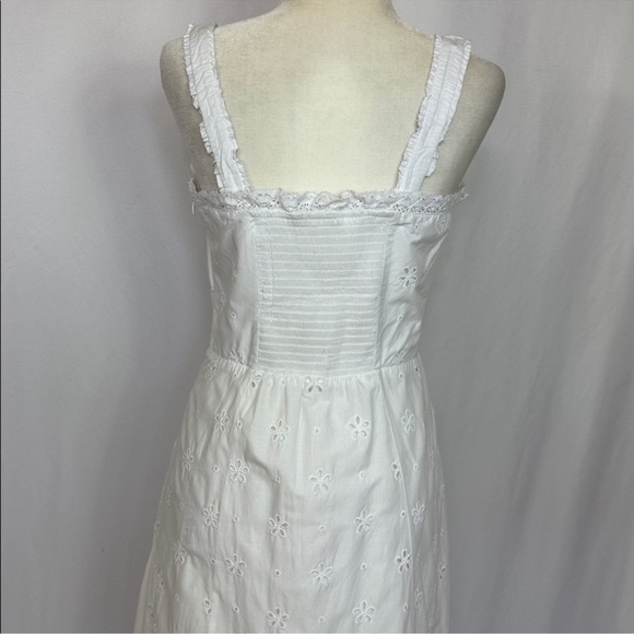 PAIGE Pallas Eyelet Midi Dress White Cotton Sleeveless Summer Size 10 NWOT - Picture 10 of 15